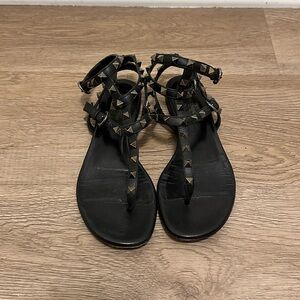 Valentino Garavani Black Rockstud Sandals